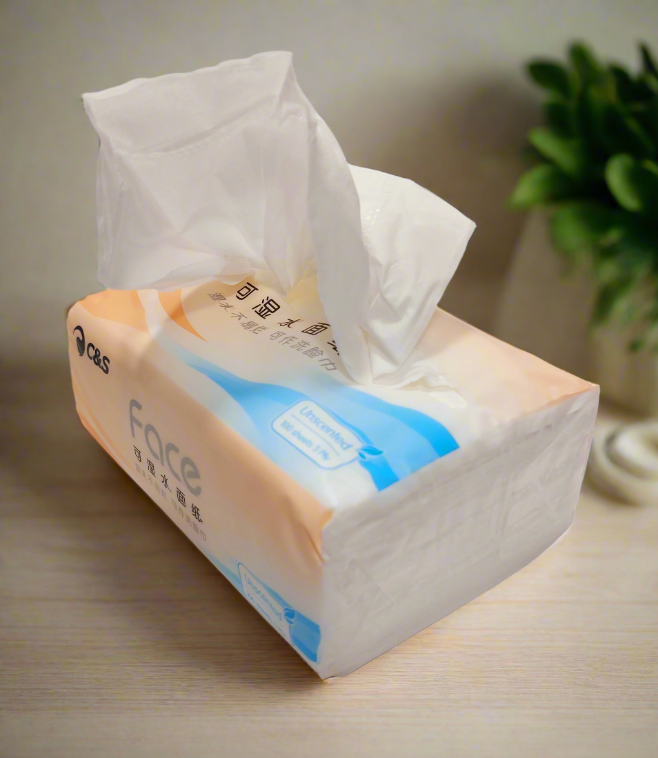 C&S Wettable Facial Tissues - 3 ply 800 sheets