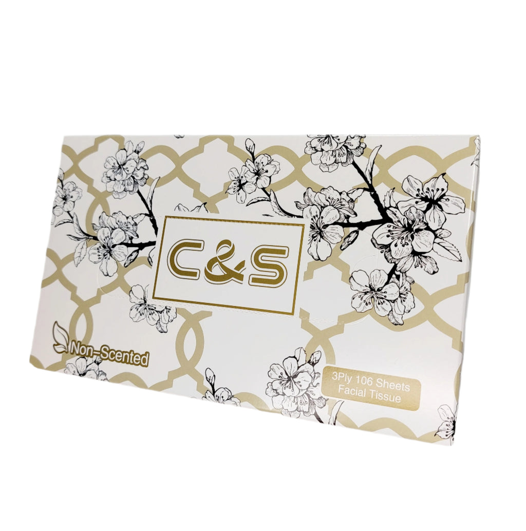 C&S Wettable Facial Tissues - 3 ply 106 sheets