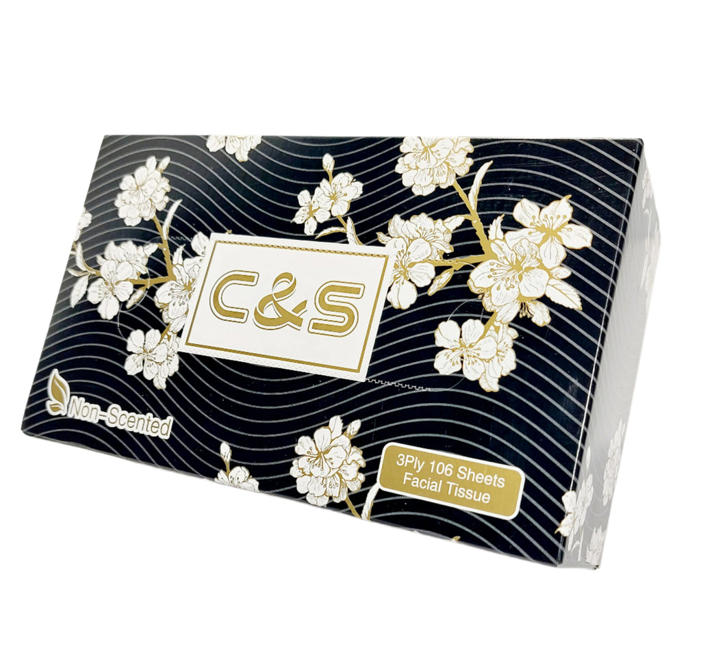 C&S Wettable Facial Tissues - 3 ply 106 sheets