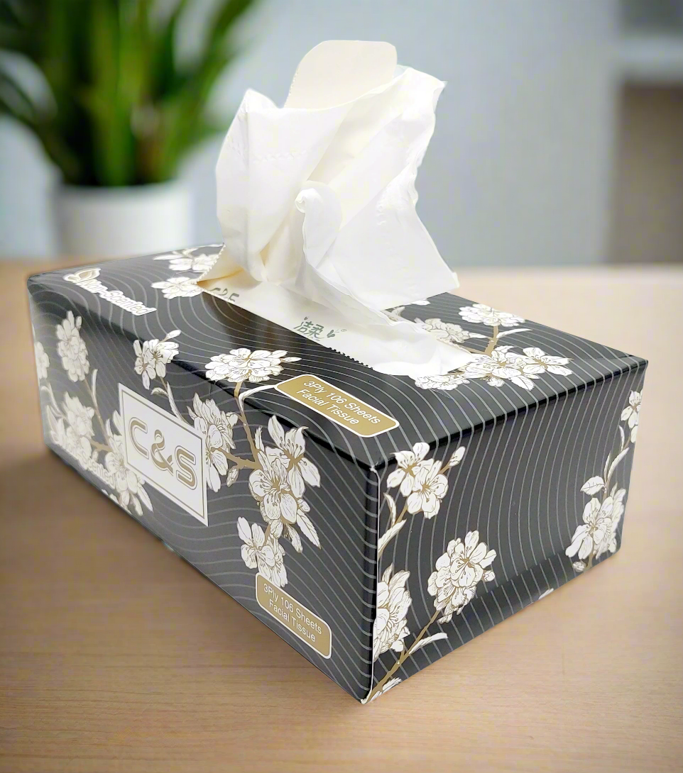 C&S Wettable Facial Tissues - 3 ply 106 sheets