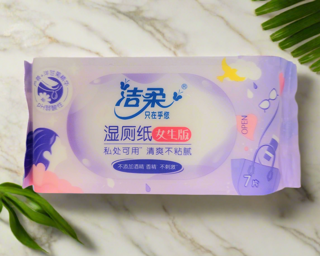 C&S Mini Feminine Moist Toilet Tissues - 7 sheets/bag, 6 bags/pack