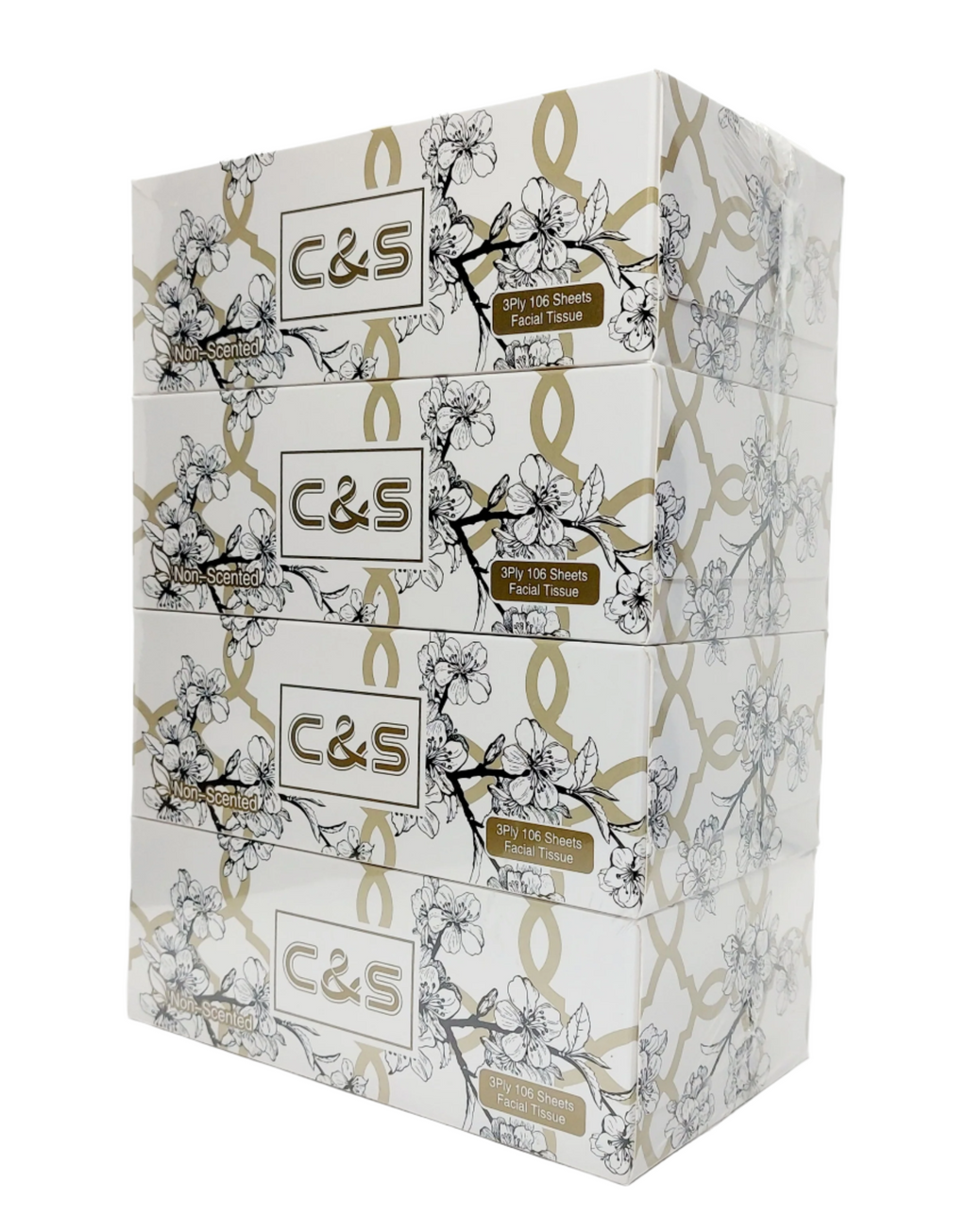 C&S Wettable Facial Tissues - 3 ply 106 sheets