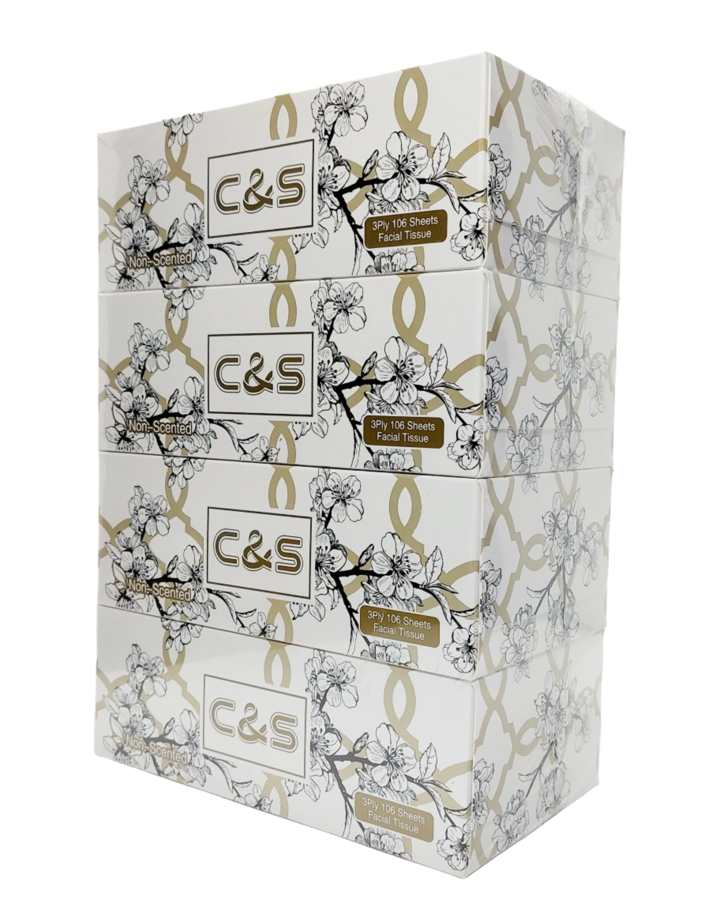 C&S Wettable Facial Tissues - 3 ply 106 sheets