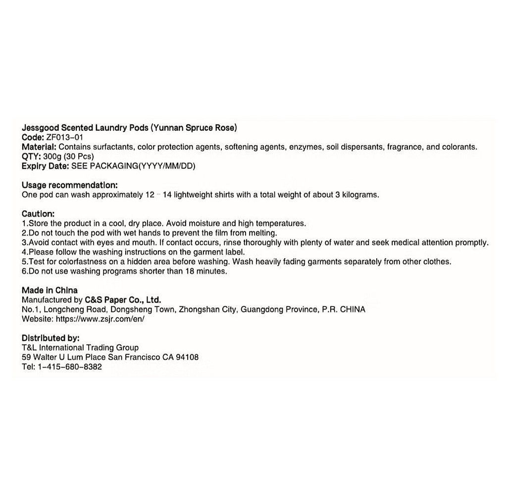 C&S Jessgood Scented Laundry Pods - Yunnan Spruce Rose