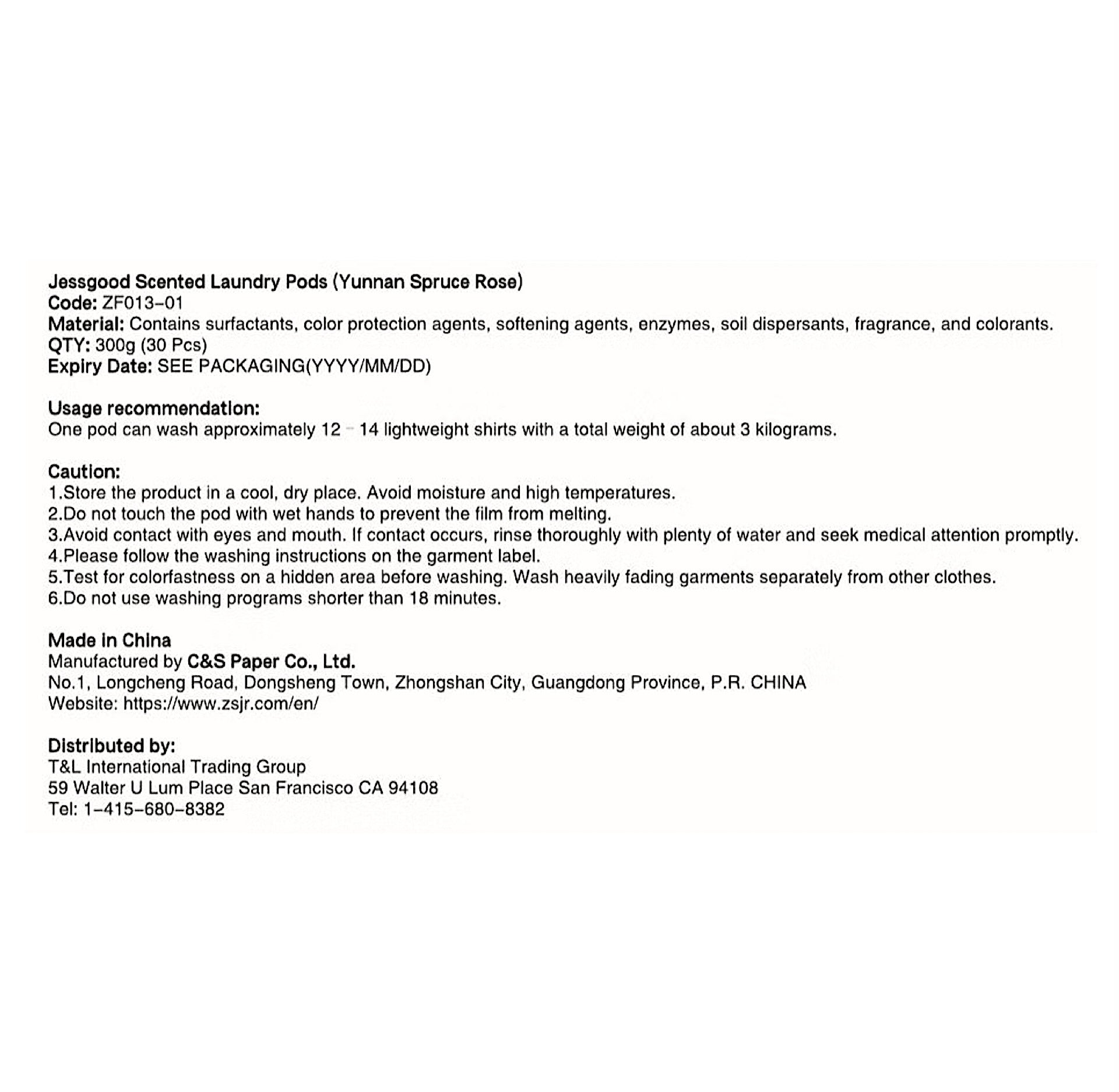 C&S Jessgood Scented Laundry Pods - Yunnan Spruce Rose