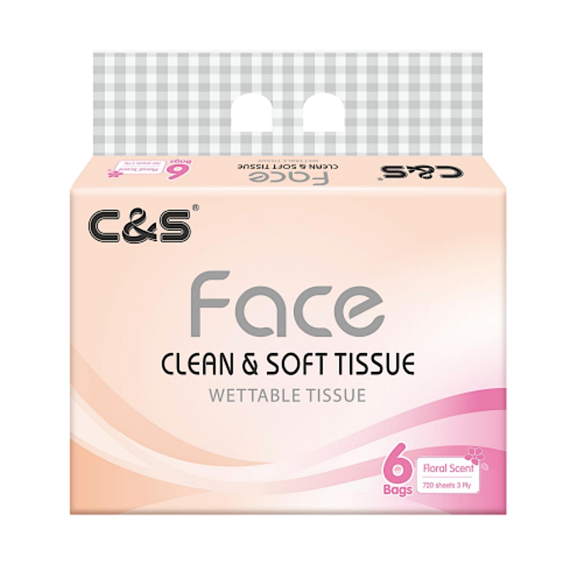 C&S Wettable Floral Scented Facial Tissues - 3 ply 720 sheets