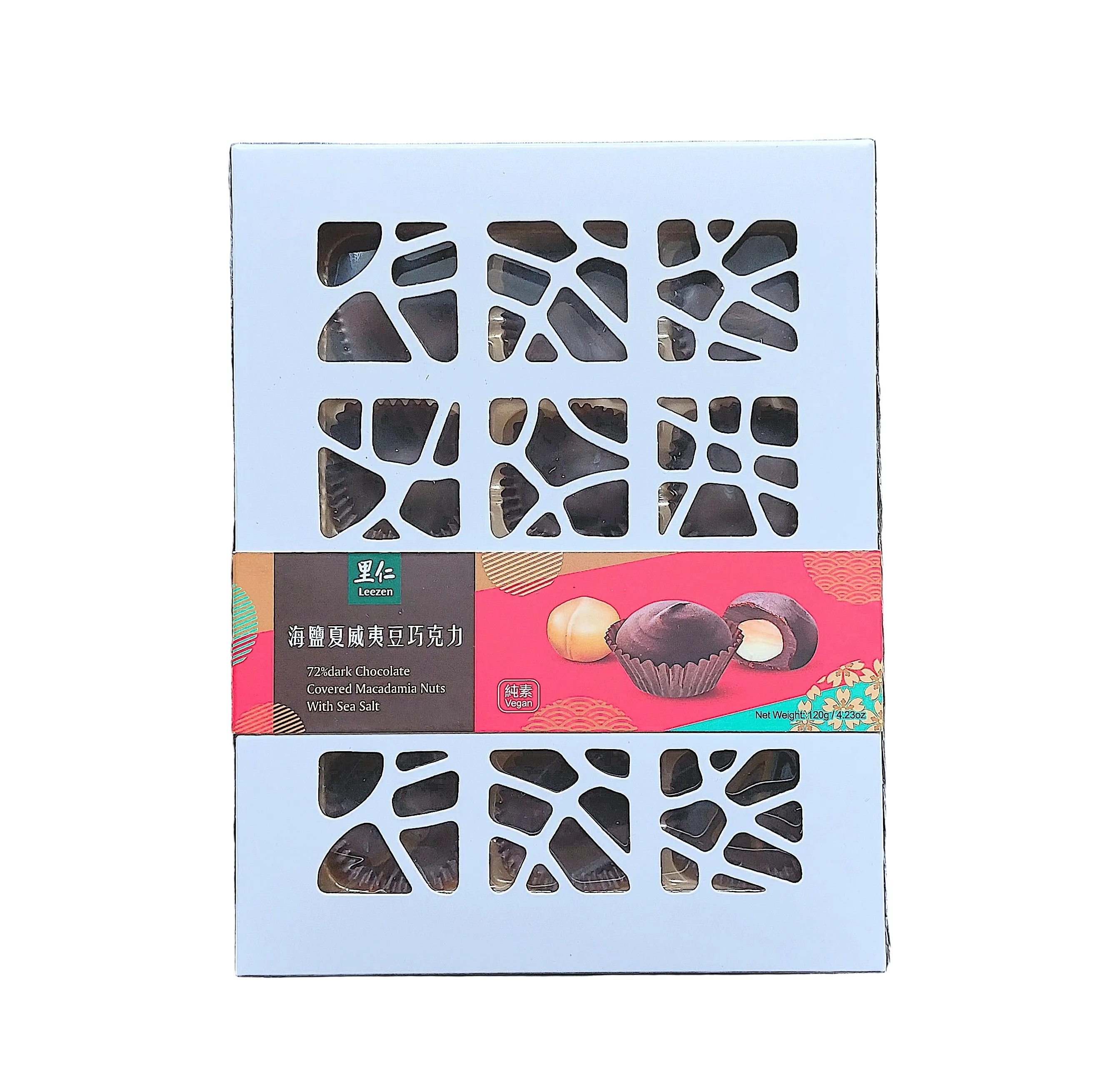 Leezen 72% Dark Chocolate Covered Macadamia Nuts with Sea Salt