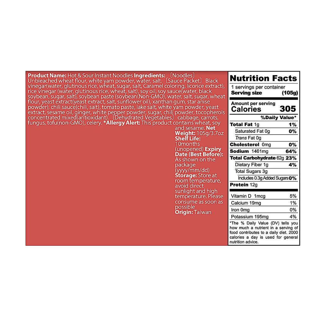 Leezen Hot & Sour Instant Noodles