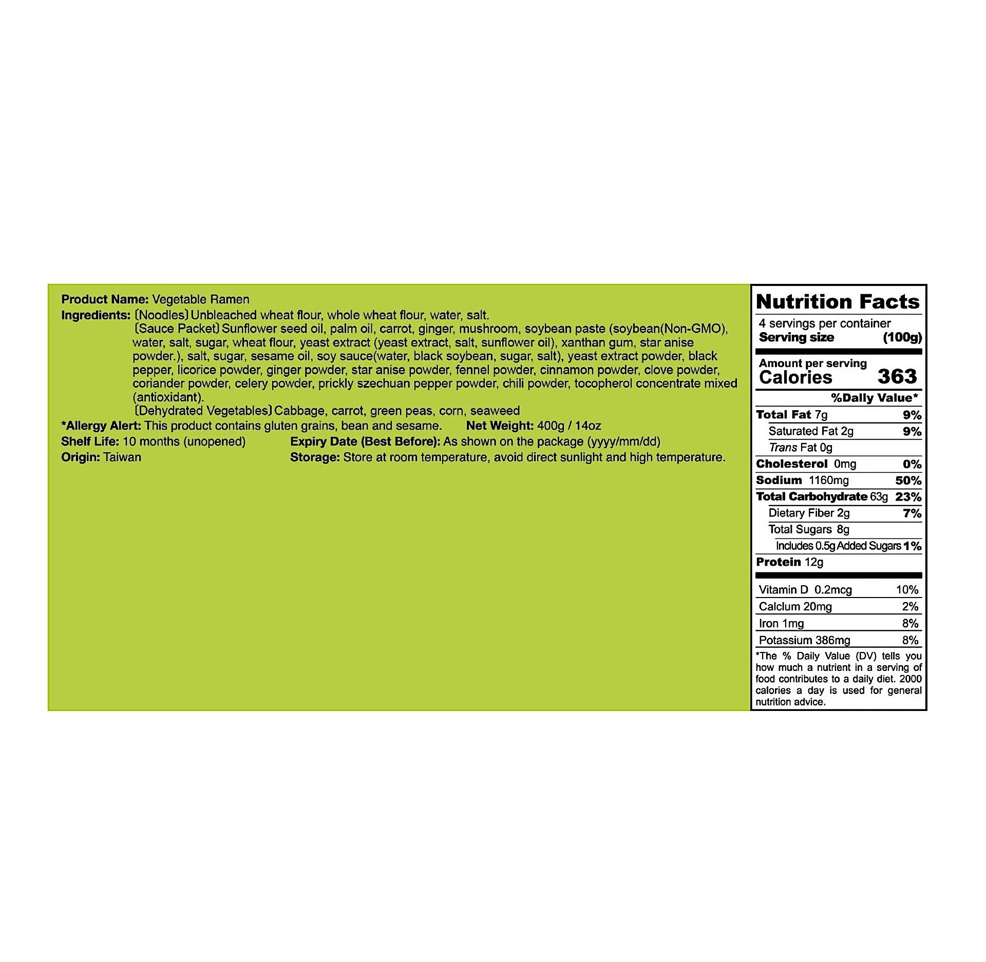 Leezen Vegetable Ramen