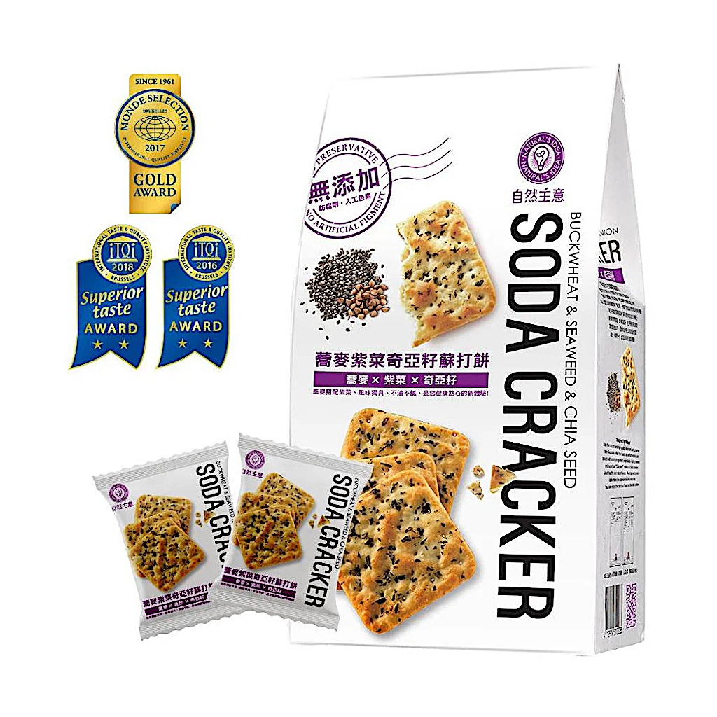 Natural's Idea Soda Cracker - Buckwheat & Seaweed & Chia Seed