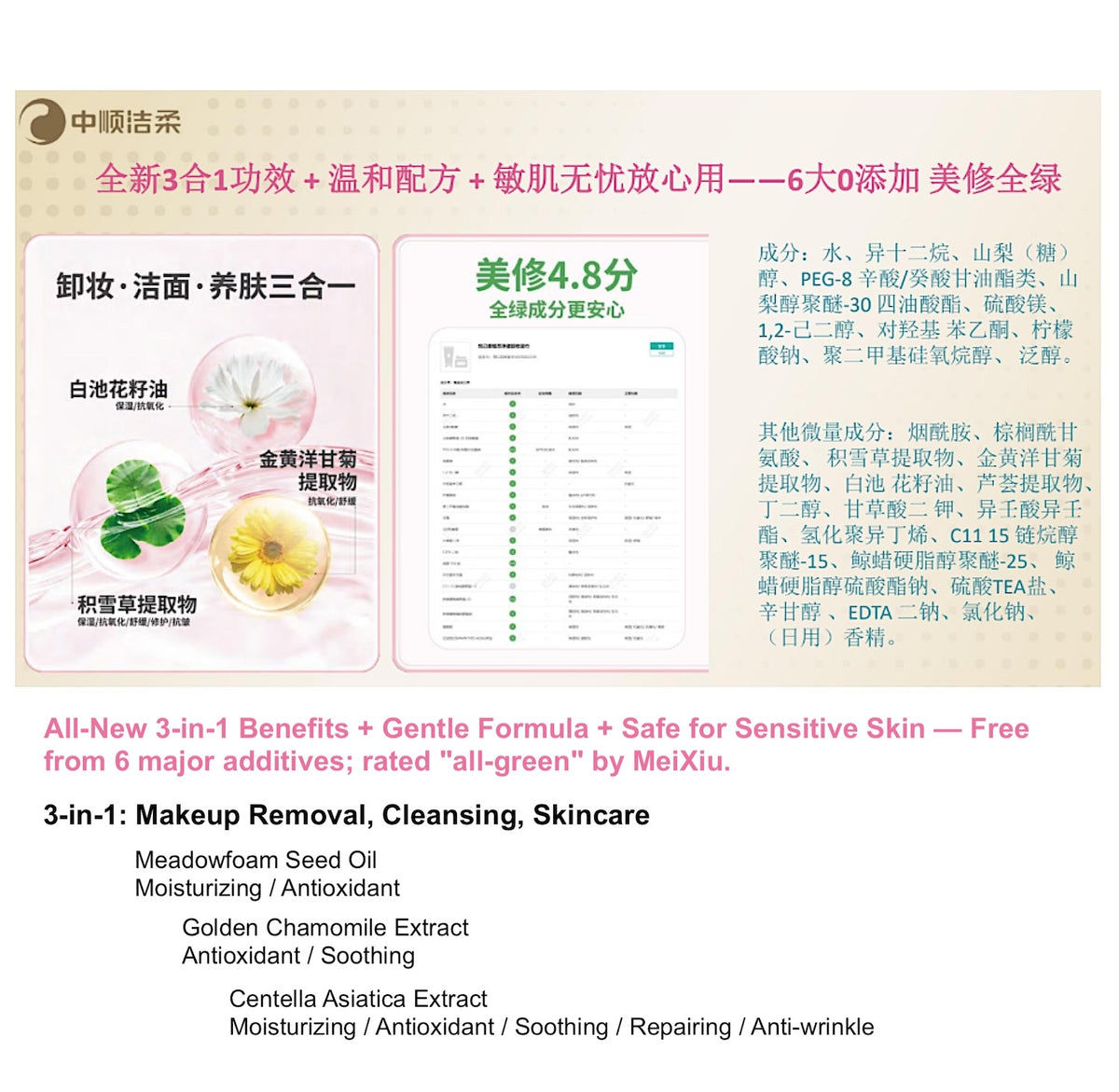 C&S SELF Plant-Extract Gentle Makeup Remover Wipes