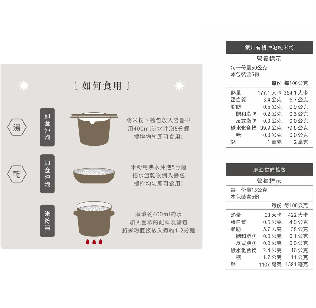 YinChuan Instant Rice Noodles Sesame Oil Angelica Sinensis